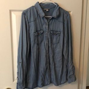 Blue denim button down